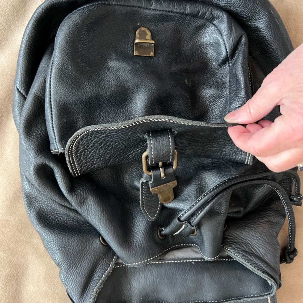 Roots Leather Drawstring Backpack - Picture 10 of 11